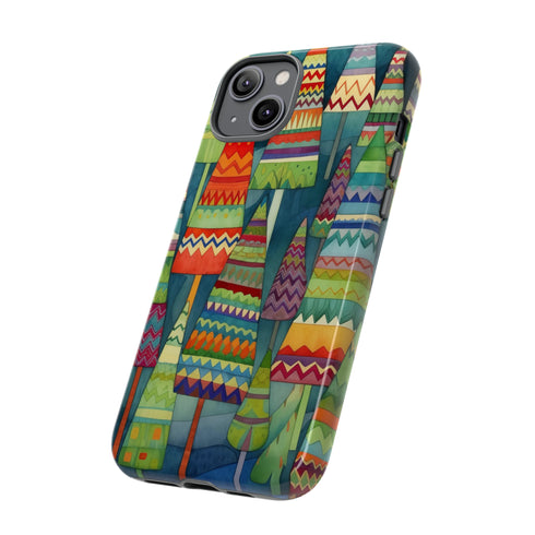 Knitted Christmas Trees - Impact Resistant Phone Case